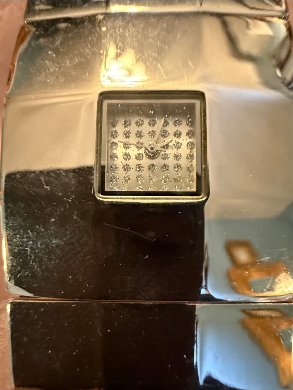 Chunky Silver Tone Crystal Dial Bracelet Watch